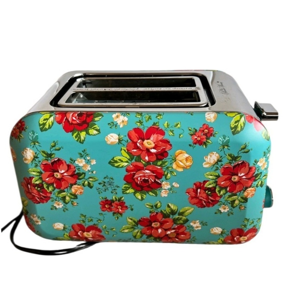 The Pioneer Woman 2-Slice Toaster Vintage Floral Teal Blue PWF138170192001 HTF